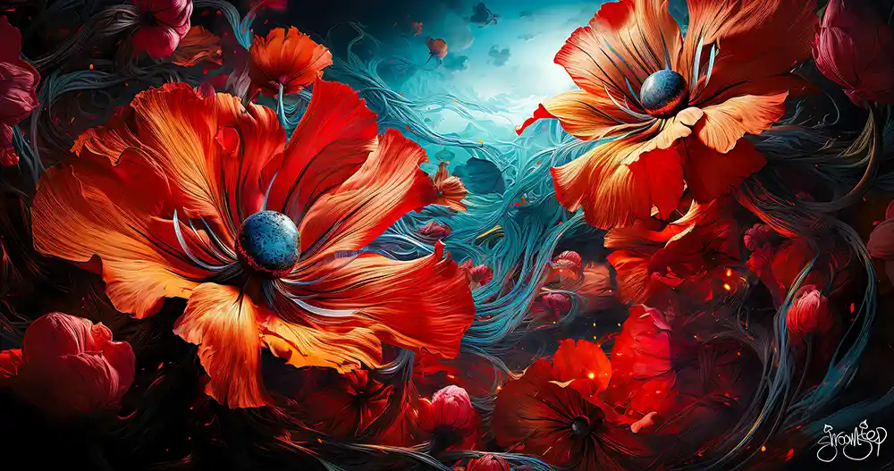 Shroomstep Art - Psychedelic Flowers